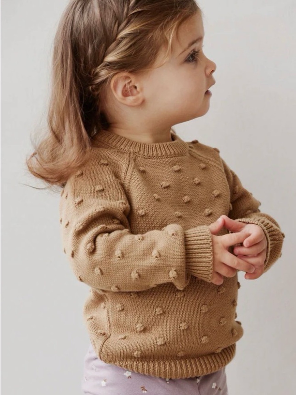NWT- Jamie Kay Caramel Cream Dottie sweater 1 yr